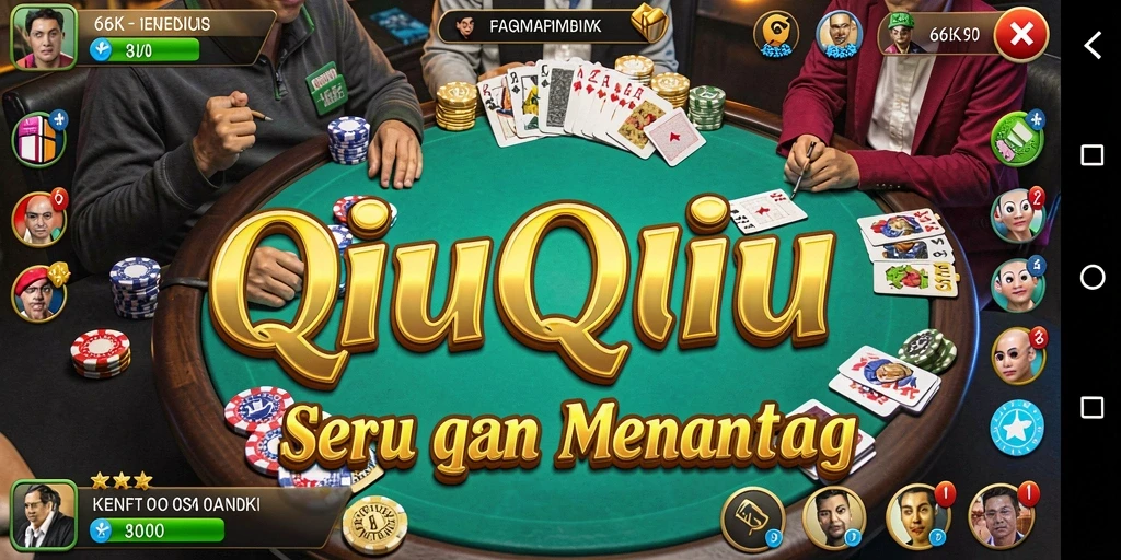 Tampilan gameplay QiuQiu yang seru dan menarik.