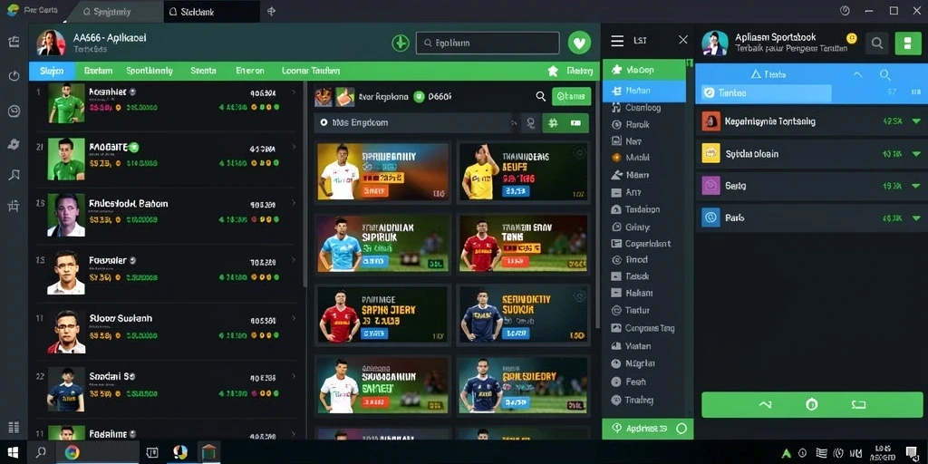 Tampilan menarik dari aplikasi sportsbook AA666 dengan fitur taruhan langsung.