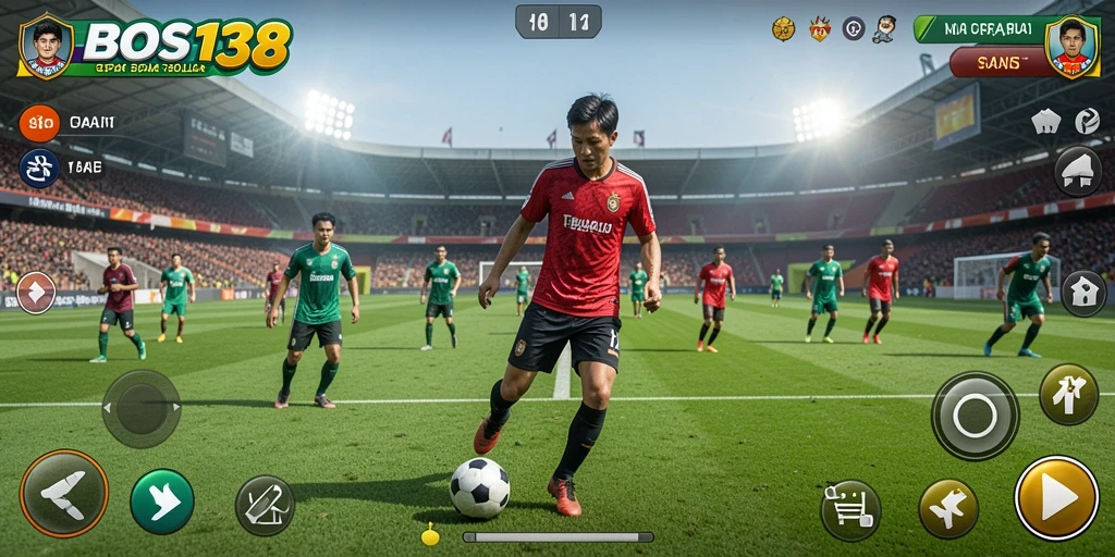 Tampilan gameplay menarik dari game sepak bola BOS138.