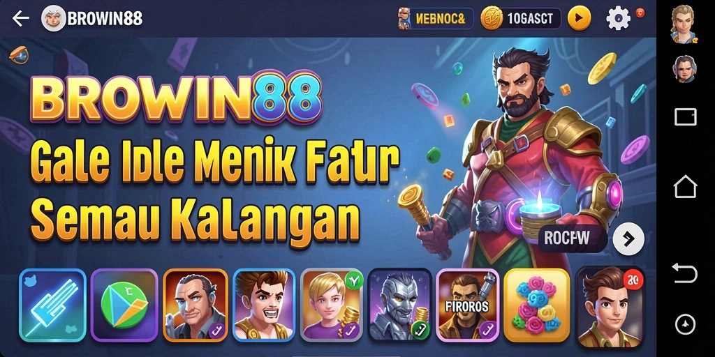 Screenshot gameplay BROWIN88 menampilkan aksi menarik dalam permainan Idle.