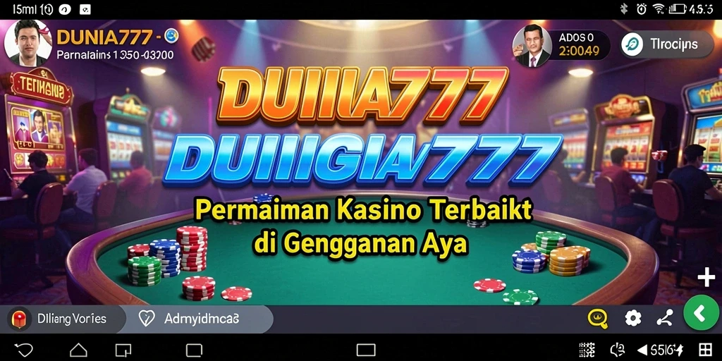 Tampilan gameplay DUNIA777 dengan suasana Kasino yang hidup.