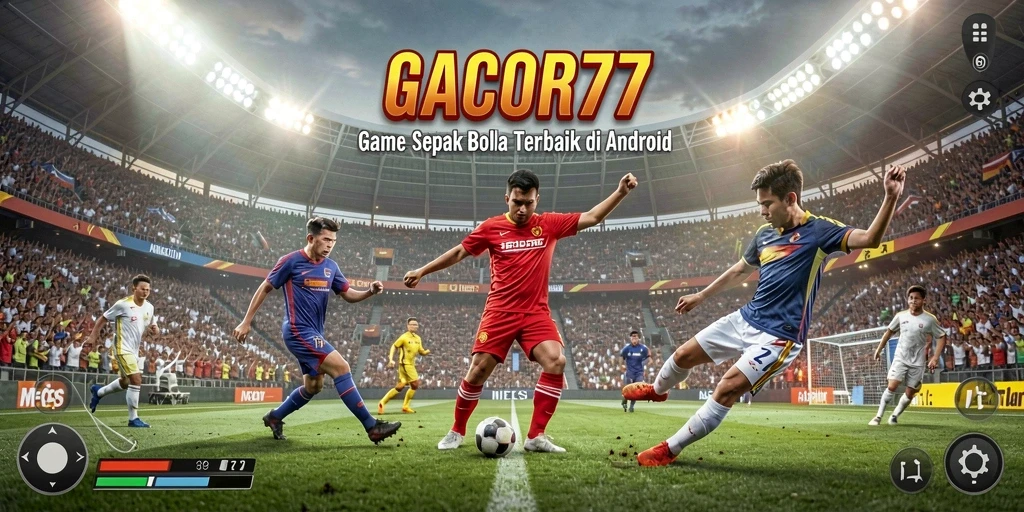 Screenshot gameplay GACOR77 yang menunjukkan aksi pertandingan sepak bola.