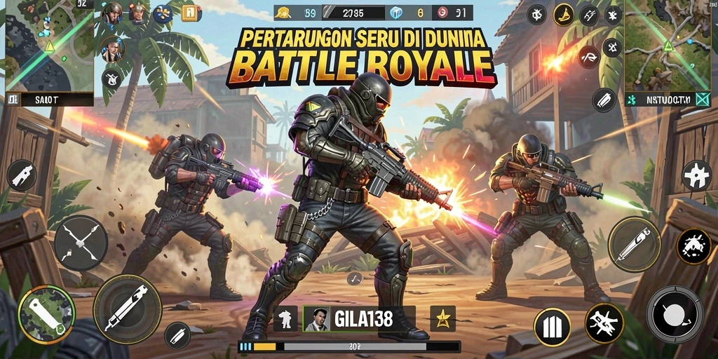 Gameplay intens di arena pertempuran GILA138.