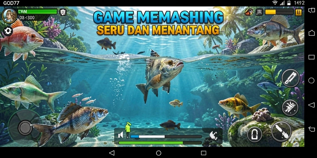 Tangkapan ikan yang menakjubkan di bawah air.
