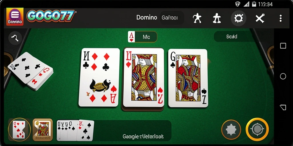 Screenshot gameplay GOGO77 yang menampilkan suasana permainan Domino yang seru.