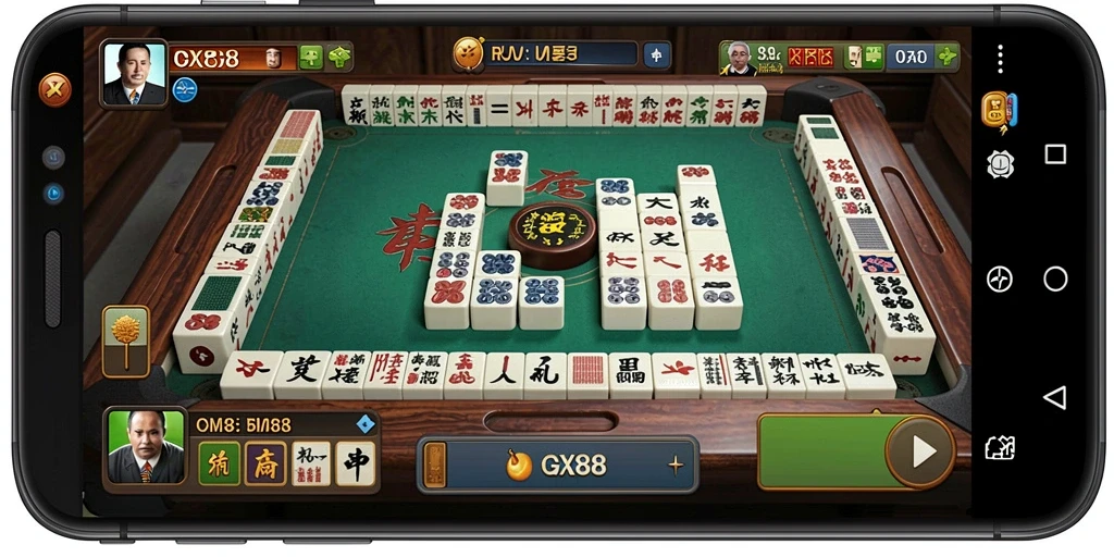 Tampilan gameplay seru GX88 dalam permainan Mahjong.