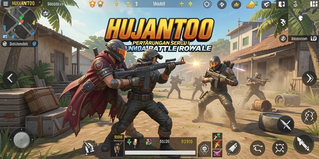 Tampilan ketegangan dalam gameplay <strong>HUJANTOTO</strong> saat bertarung di arena.