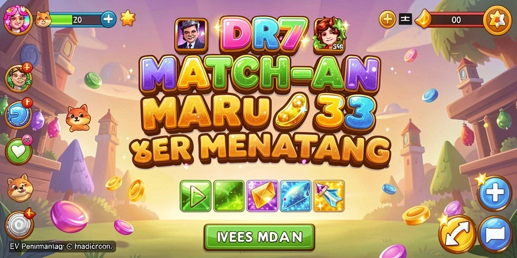 Screenshot IDR77 menampilkan keseruan gameplay Match-3.