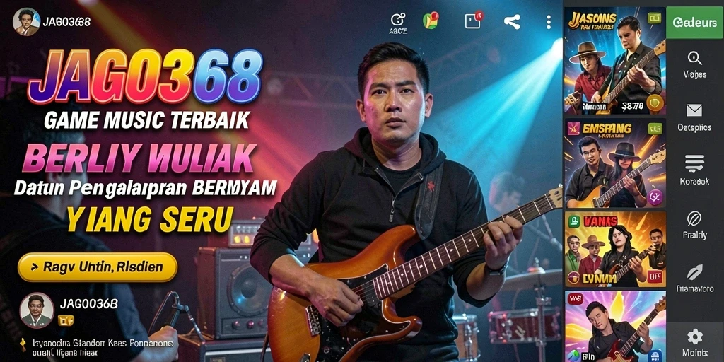 Screenshot utama menunjukkan gameplay seru di JAGO368 dengan fitur musik interaktif.