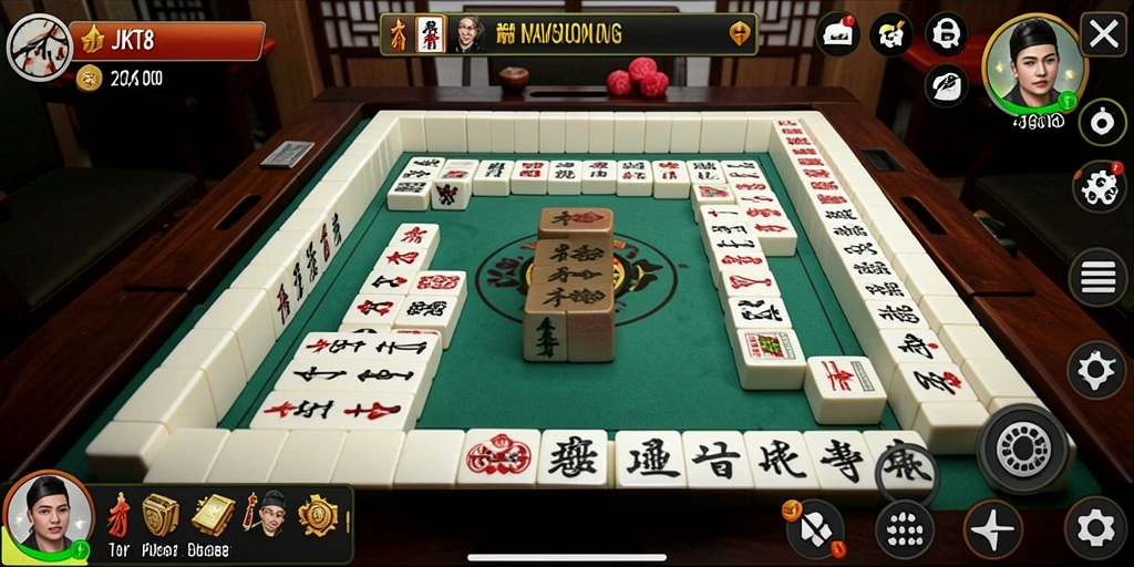 Tampilan gameplay menegangkan dari JKT8 dalam permainan Mahjong.