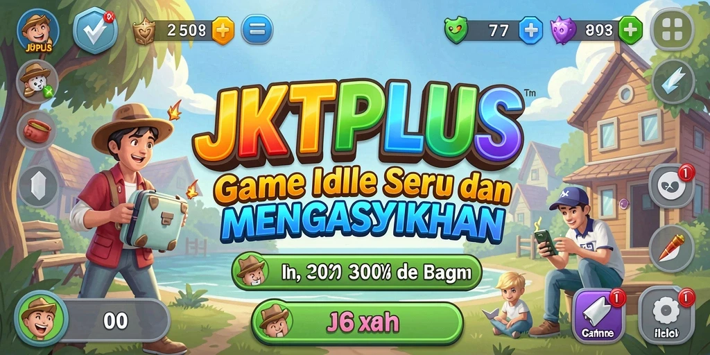 Screenshot gameplay JKTPLUS, menunjukkan elemen idle yang menarik.