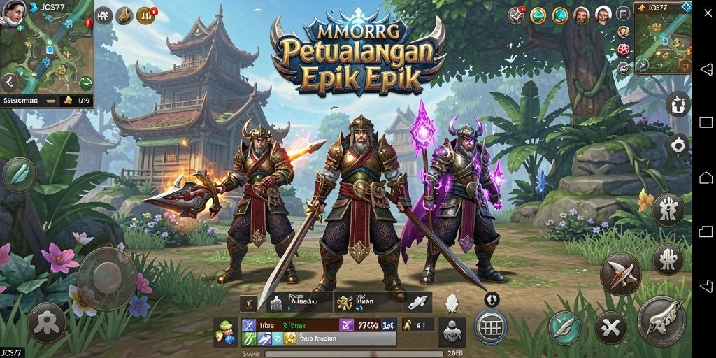 Gambaran gameplay JOS77 menampilkan pertempuran epik antar pemain.