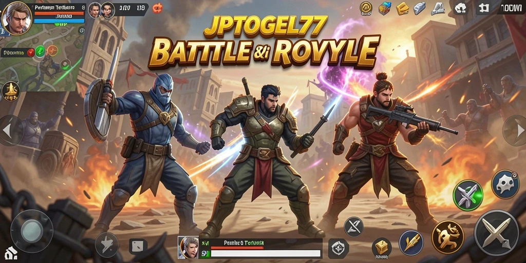 Gameplay dinamis dan mendebarkan di JPTOGEL77 Battle Royale.