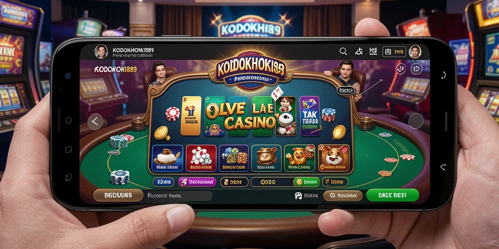 Tampilan screenshot gameplay KODOKHOKI889 dengan dealer dan suasana kasino.