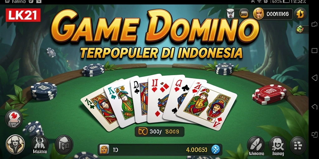 Screenshot menampilkan momen seru gameplay Domino di LK21.
