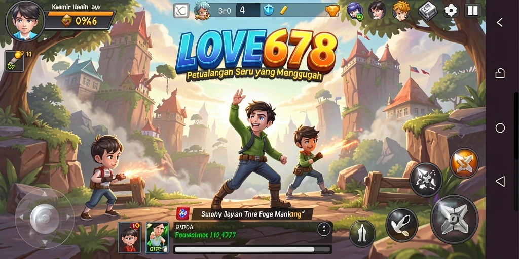 Tampilan gameplay menampilkan aksi petualangan yang seru dan menegangkan.