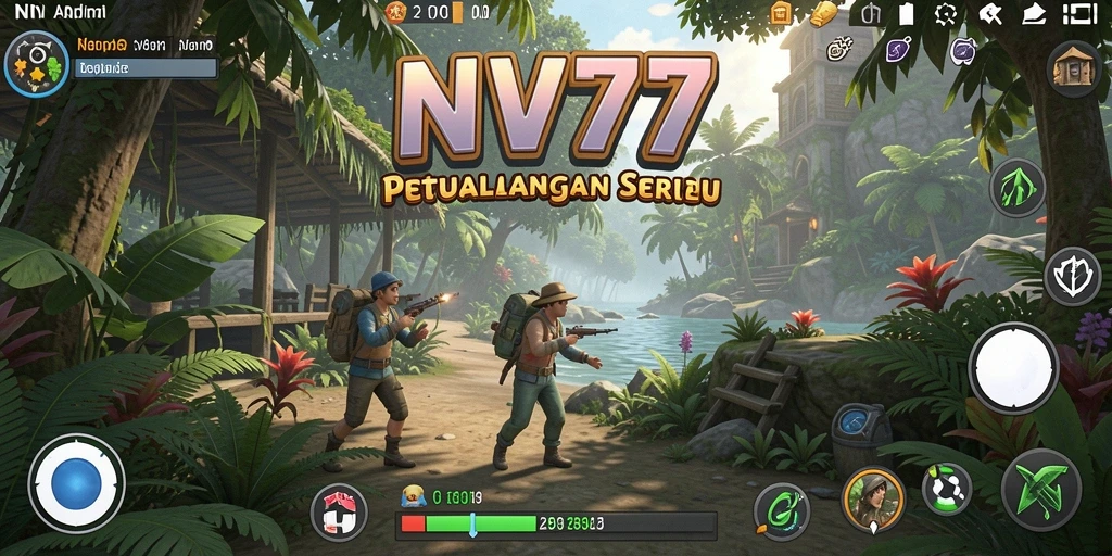 Tangkapan layar menampilkan aksi seru dalam petualangan NV77.