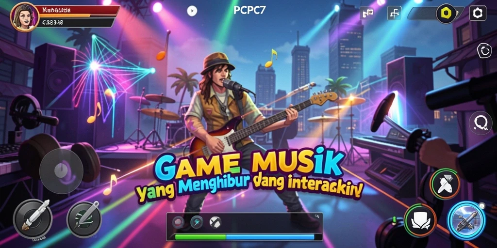 Tampilan gameplay <strong>PCPC7</strong> yang dinamis dan penuh warna.