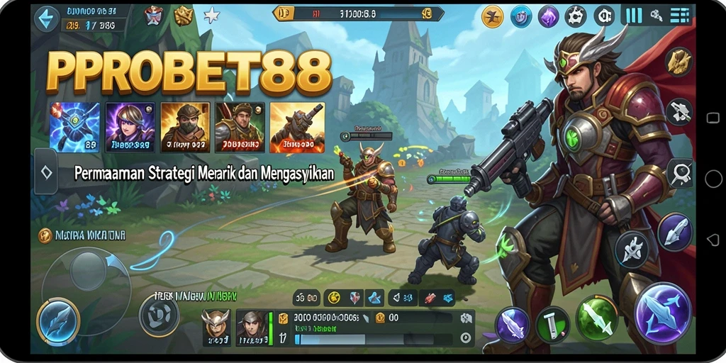 Screenshot gameplay PROBET88 menampilkan pertempuran strategis yang intens dan mendebarkan.