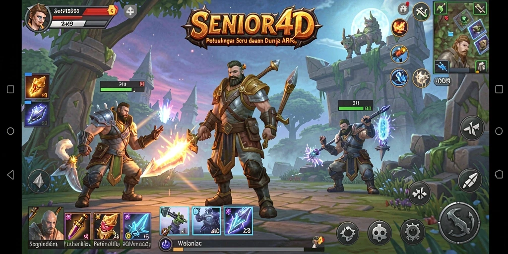Tampilkan aksi mendebarkan dalam permainan ARPG SENIOR4D.