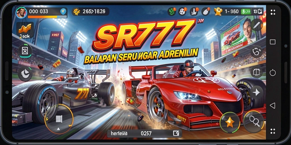 Tampilan gameplay balapan yang mendebarkan di SR777.