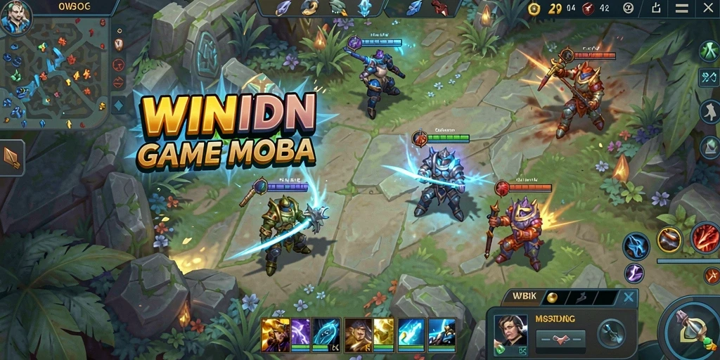 Tangkapan layar menunjukkan aksi seru dalam permainan MOBA.