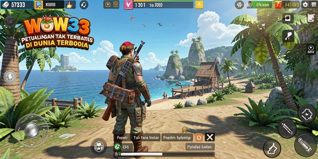 Tampilan gameplay WOW33 yang menakjubkan dalam dunia terbuka.