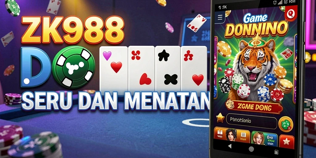 Tangkapan layar permainan ZK988 yang menampilkan aksi seru domino.